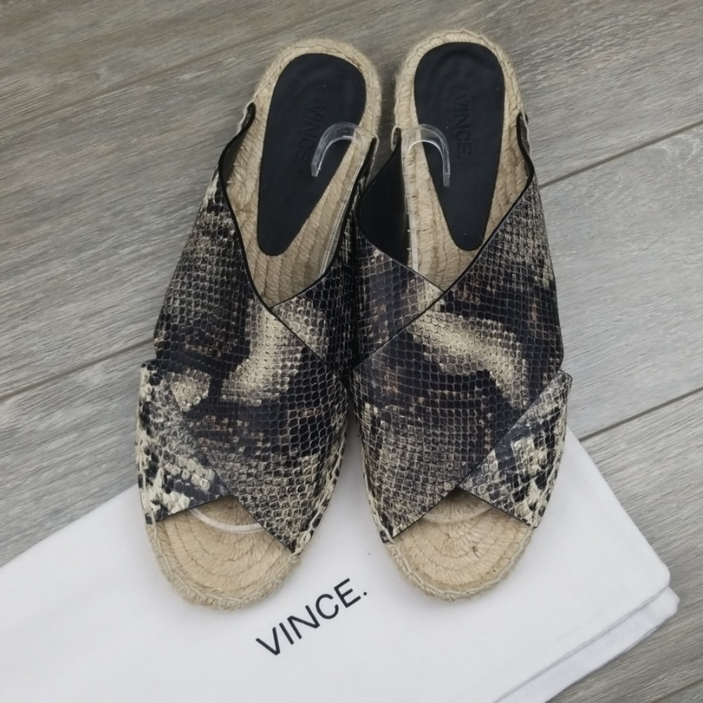 Vince Snake Print Espadrille Slides
Sandals